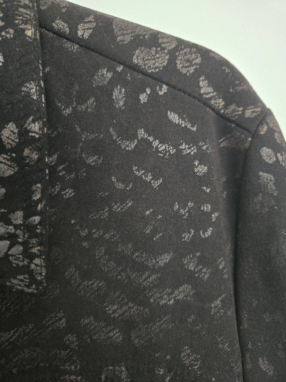 JM Collection Black Subtle Animal-Print Faux Suede Button Front Shachet Womens L - Picture 4 of 14